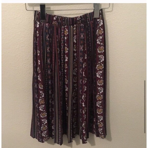 Art Class Girls Pleated Midi Skirt Size 6/ 6x Floral Fall Bohemian church boho - Picture 6 of 6